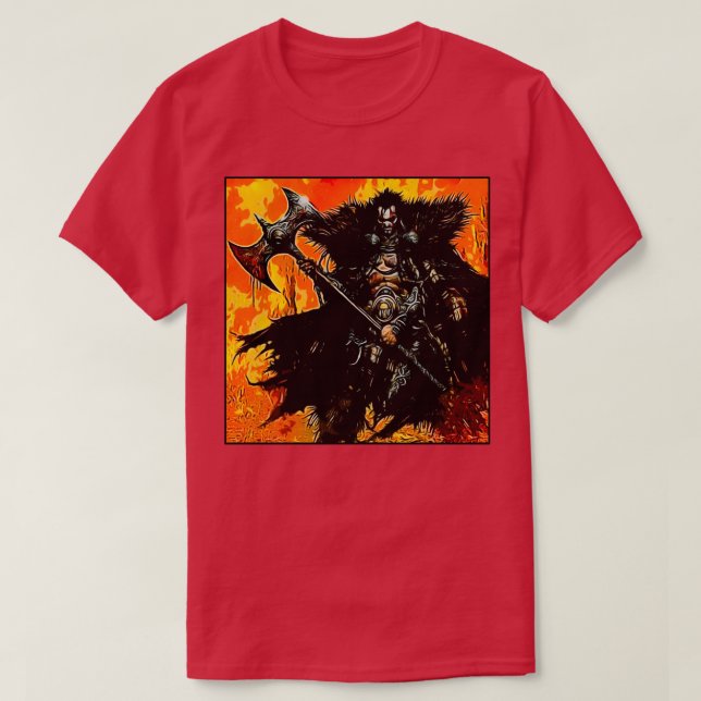 Camiseta Guerreiro de Ax bárbaro (Frente do Design)