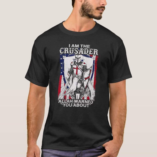 Camiseta Guerreiro De Deus O Alertou Sobre A Bandeira Ameri (Frente)