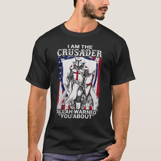 Camiseta Guerreiro De Deus O Alertou Sobre A Bandeira Ameri (Frente)