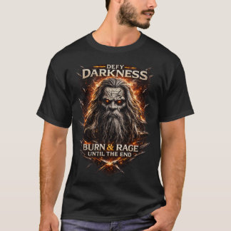 Camiseta Guerreiro de Fantasia Sombria Desafia Escuridão Gr