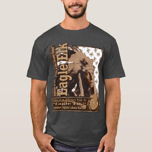 Camiseta Guerreiro de Oglala Lakota dos alces de Eagle (Frente)