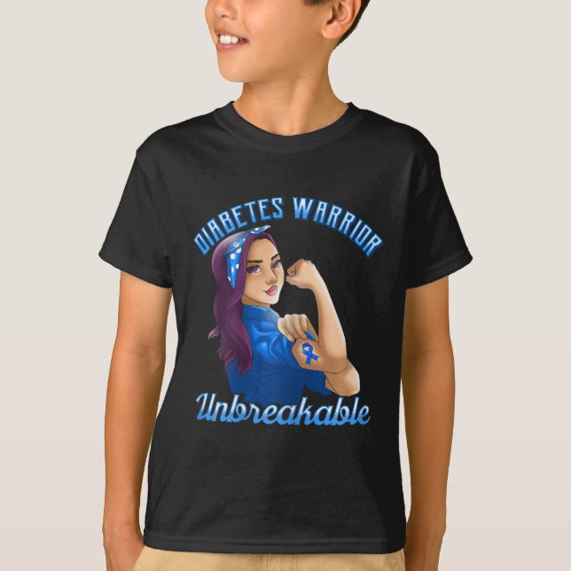 Camiseta Guerreiro Diabetes! Designs De Consciência Da Diab (Frente)