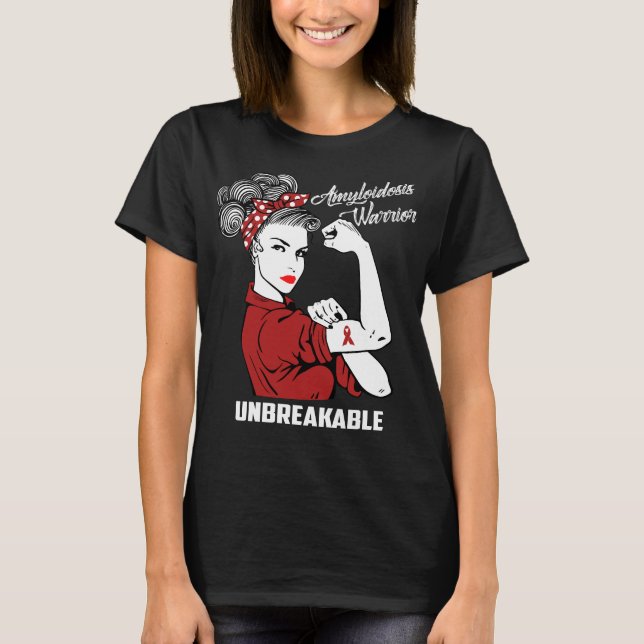 Camiseta Guerreiro do Amyloidosis inquebrável (Frente)