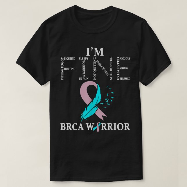 Camiseta Guerreiro do BRCA Im Conhecimento do cancer Bela (Frente do Design)