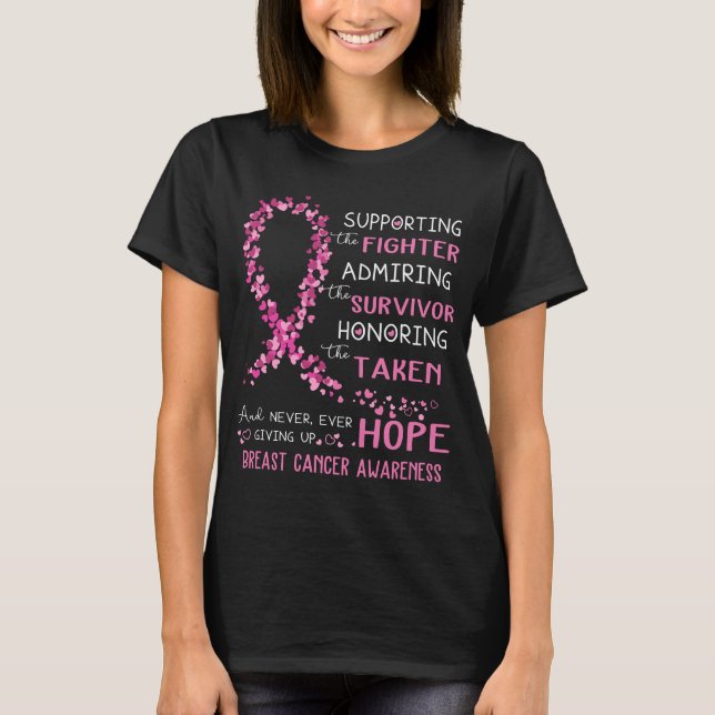 Camiseta Guerreiro do Cancer da Mama que suporta a luta (Frente)