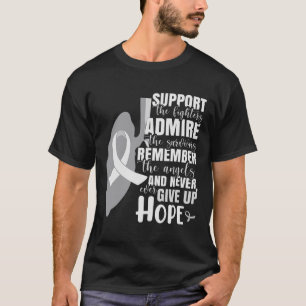 Camiseta Guerreiro do Cancer Pulmonar de Fita Branca