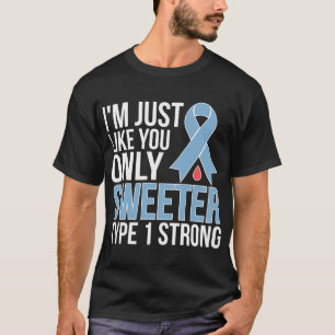 Camiseta Guerreiro do Diabetes T1D Forte do Tipo 1