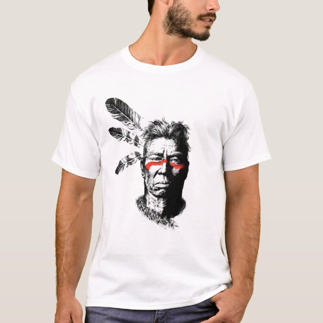 Camiseta guerreiro do nativo americano (Frente)
