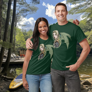 Camiseta Guerreiro Elfo Dragão Fantasia Mágico Medieval Pês