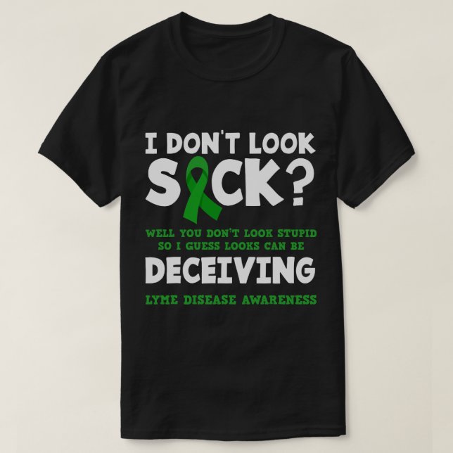 Camiseta Guerreiro Engraçado da Doença de Lyme (Frente do Design)