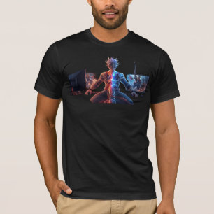 Camiseta Guerreiro Épico de Anime - Fogo Elétrico Relâmpago