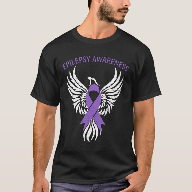 Camiseta Guerreiro Epilepsia Consciência Mês Dom Roxo Roxo (Frente)