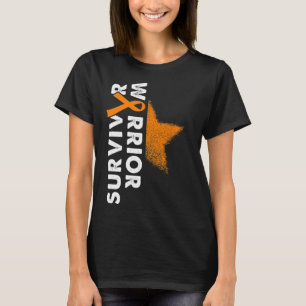 Camiseta Guerreiro Esperança Laranja Fita Leucemia Câncer d
