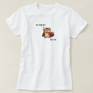 Camiseta Guerreiro Esquilo Fofo Não Ousa Desafiar-Me Engraç