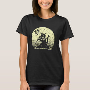 Camiseta Guerreiro Gato Samurai Arte Japonês Ukiyo Vintage 