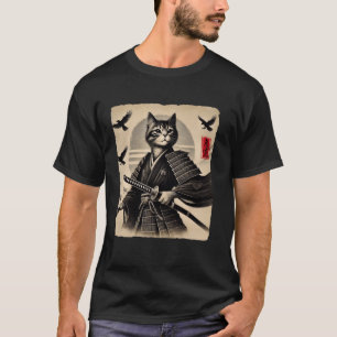 Camiseta Guerreiro Gato Samurai Arte Japonesa Gato Ukiyo Gr