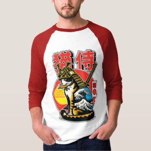 Camiseta Guerreiro Gato Samurai – Tatuagem Ousada de Onda J