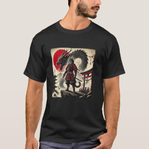 Camiseta Guerreiro Gráfico Samurai Gato Japonês Gato Ninja 