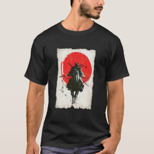 Camiseta Guerreiro Japonês Ukiyo-e Cavaleiro de Cavalo Gato