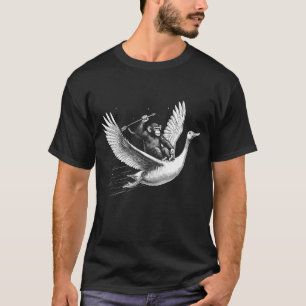 Camiseta Guerreiro Macaco Dirigindo um Ganso Espacial - Cos