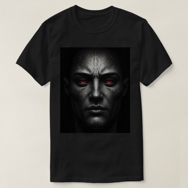 Camiseta Guerreiro Místico com Olhos Brilhantes (Frente do Design)
