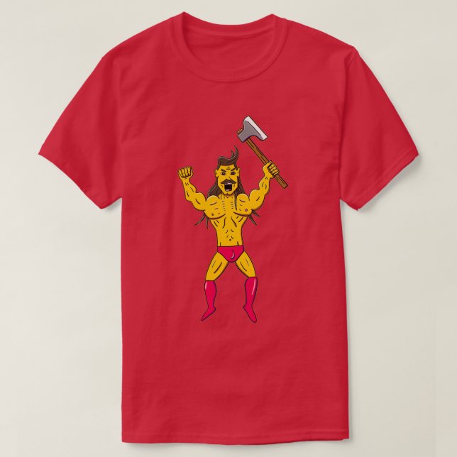 Camiseta Guerreiro Mustache com Ax 2 (Frente do Design)
