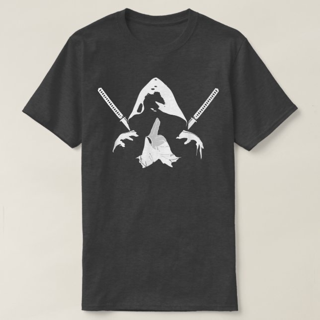 Camiseta guerreiro Ninja bushido samurai caça-espadas maric (Frente do Design)