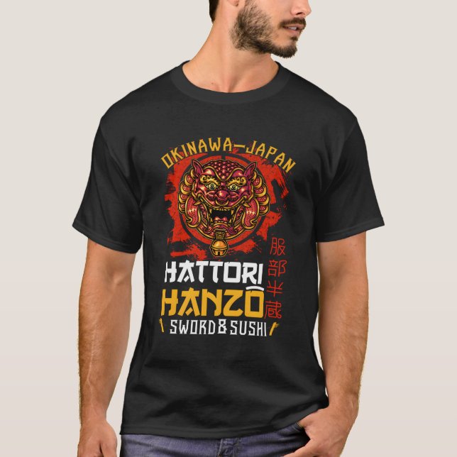 Camiseta Guerreiro Okinawa Japão Tori Hanzo Sword E (Frente)