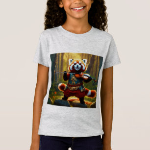 Camiseta Guerreiro Panda Vermelho – Pintura Digital Heroica