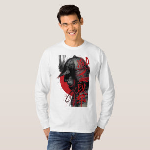 Camiseta Guerreiro Samurai Arrebatador Sol Vermelho Japonês