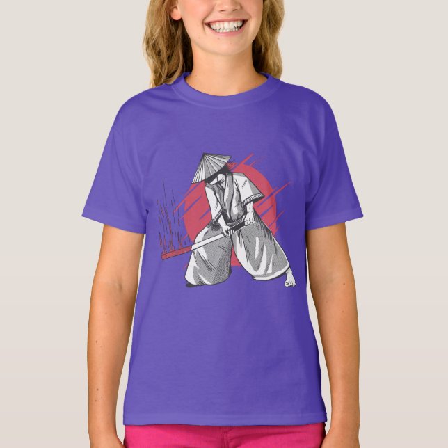 Camiseta Guerreiro Samurai Ataca com Katana (Frente)