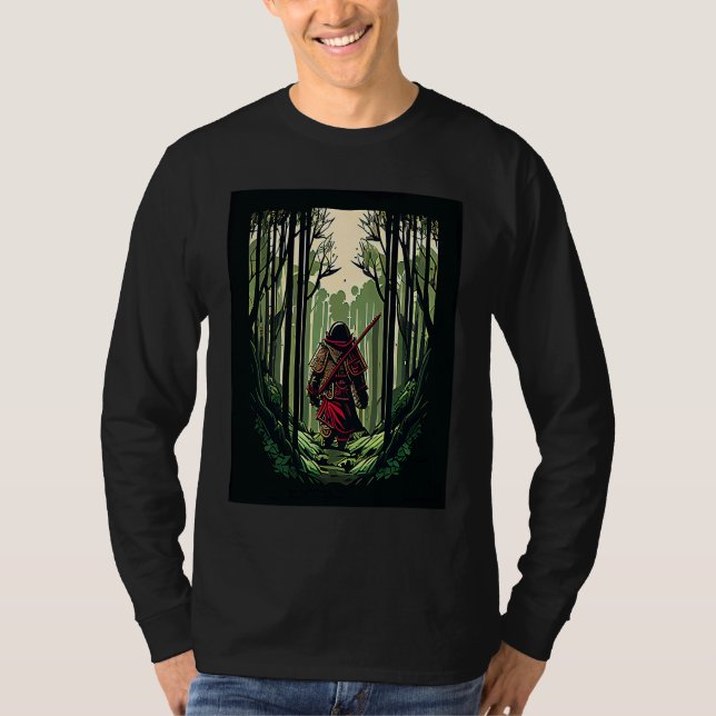 Camiseta Guerreiro Samurai com espada estilo videogame Bamb (Frente)