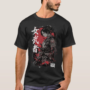 Camiseta Guerreiro samurai feminino de Tóquio Yami com elem