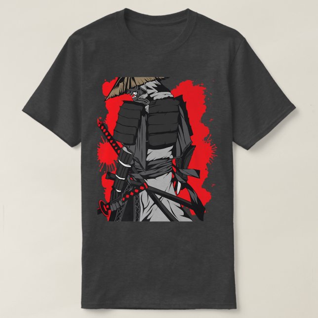 Camiseta Guerreiro Samurai Japonês Com Espada E Bushido Co (Frente do Design)