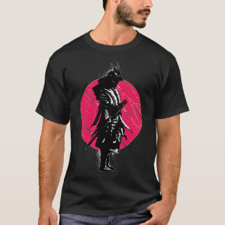 Camiseta Guerreiro samurai japonês luta com espada katana.