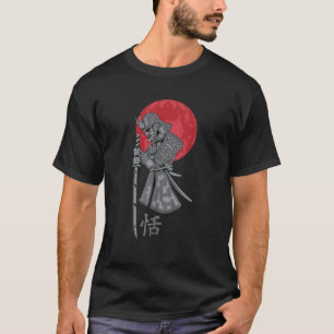 Camiseta Guerreiro Samurai Katana Espada Bushido Lua Vermel