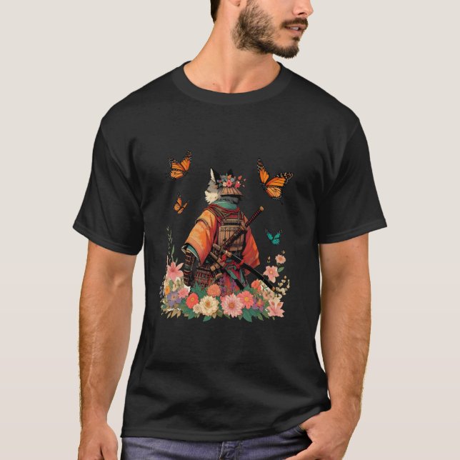 Camiseta Guerreiro Samurai Ninja Japonês Gato Samurai Engra (Frente)