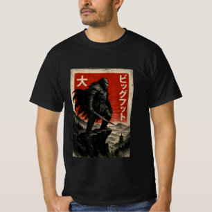 Camiseta Guerreiro Samurai Pé Grande Sasquatch Japonês Vint