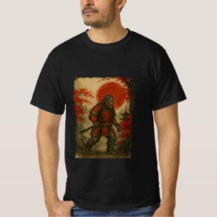 Camiseta Guerreiro Samurai Pé Grande Sasquatch Japonês Vint