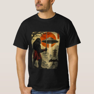 Camiseta Guerreiro Samurai Pé Grande Sasquatch Japonês Vint