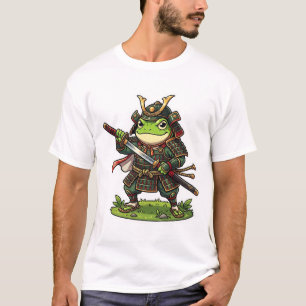 Camiseta Guerreiro Samurai Sapo Fofo Cartoon Japonês Anime