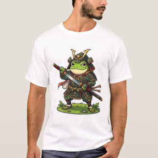 Camiseta Guerreiro Samurai Sapo Fofo Cartoon Japonês Anime