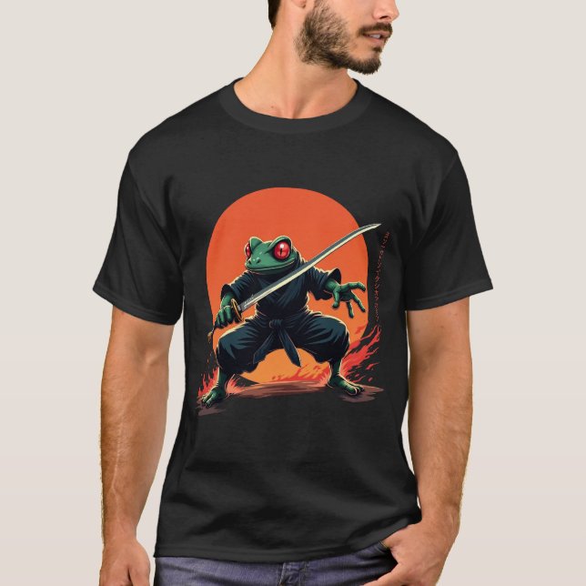 Camiseta Guerreiro Sapo Ninja - Combatente Anime Samurai Ka (Frente)