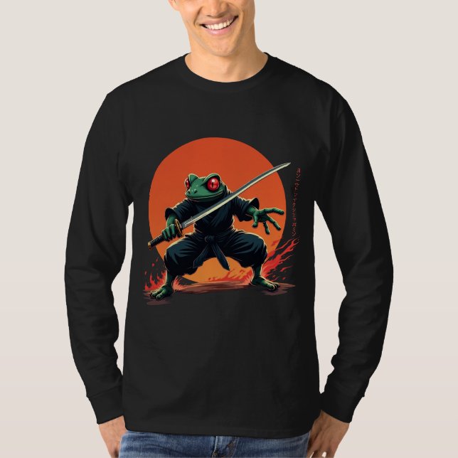 Camiseta Guerreiro Sapo Ninja - Combatente Anime Samurai Ka (Frente)