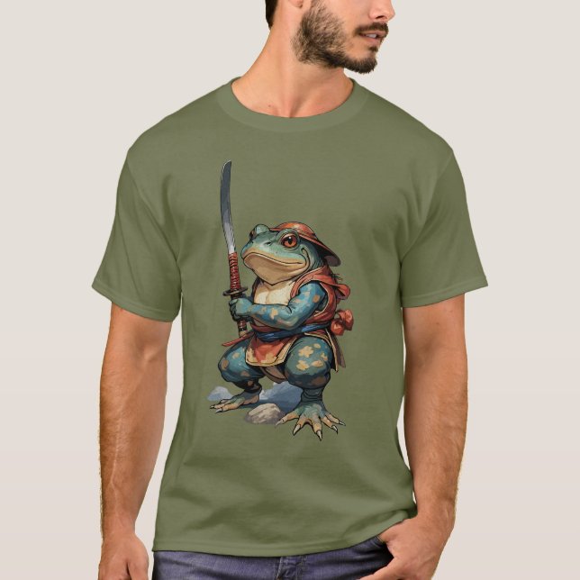 Camiseta Guerreiro Sapo Samurai com Katana (Frente)
