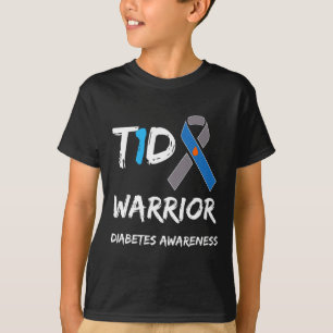 Camiseta Guerreiro T1d Conscientização sobre Diabetes Tipo