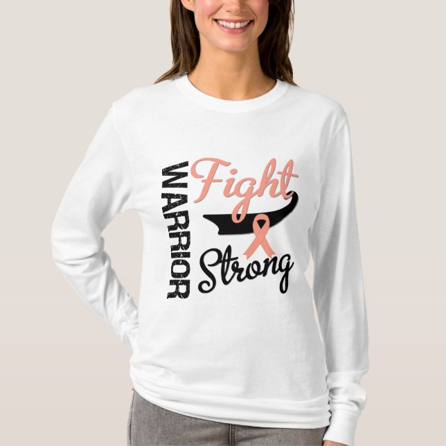 Camiseta Guerreiro uterina Endometrial do cancer (Frente)