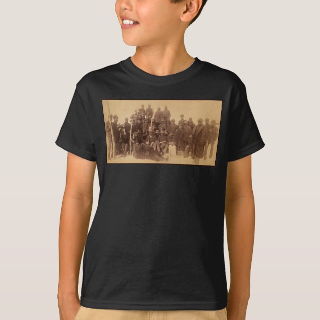 Camiseta Guerreiros de Buffalo: Cavalaria Negra Americana L (Frente)