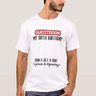 Camiseta Guestbook aniversário de 30 anos - Assinar E Obter
