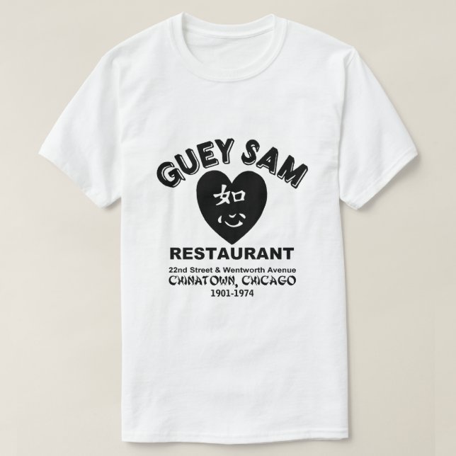 Camiseta Guey Sam Restaurant, Chinatown, Chicago, IL (Frente do Design)
